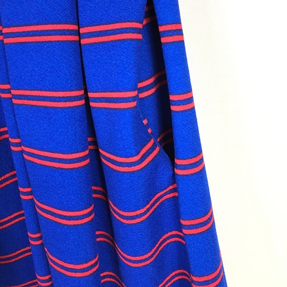 NWT Lularoe Amelia Blue and Red Striped Dress - Picture 5 of 5